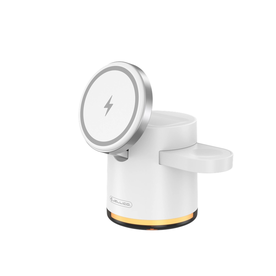 Jellico 4v1 inteligentní magnetická bezdrátová nabíječka W22 – 23W rychlé nabíjení, bílá