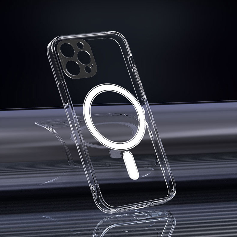 Obal iPhone 15 Pro transparentní Anti Shock ochranné pouzdro s MagSafe a ochranou kamery