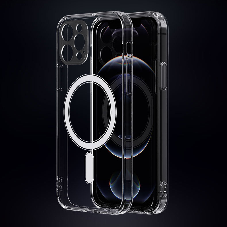 Obal iPhone 15 pro Max transparentní Anti Shock ochranné pouzdro s MagSafe a ochranou kamery