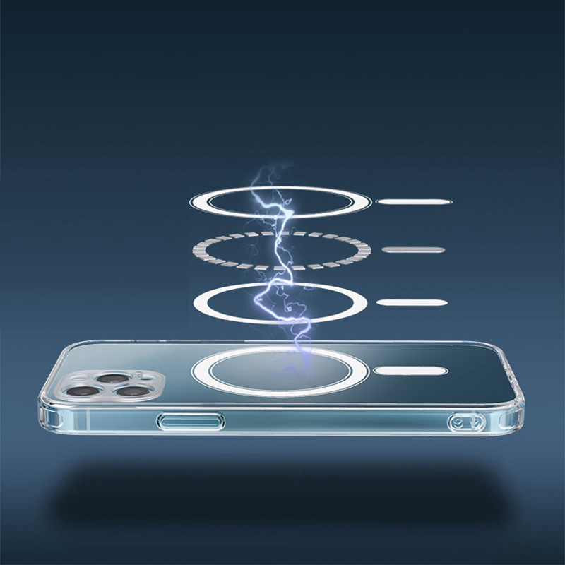 Obal iPhone 15 pro Max transparentní Anti Shock ochranné pouzdro s MagSafe a ochranou kamery