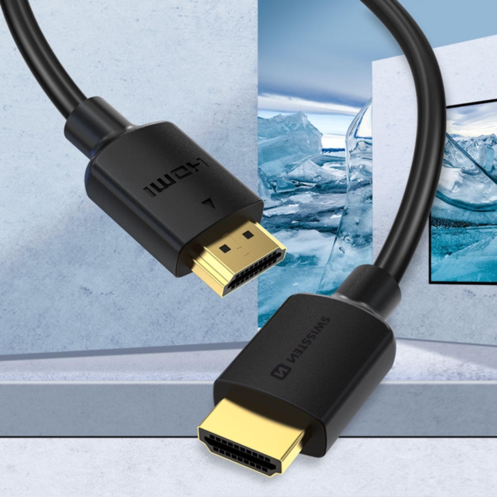 Swissten HDMI kabel 2.0 4K 60 Hz 1 m černý– kvalitní přenos obrazu a zvuku