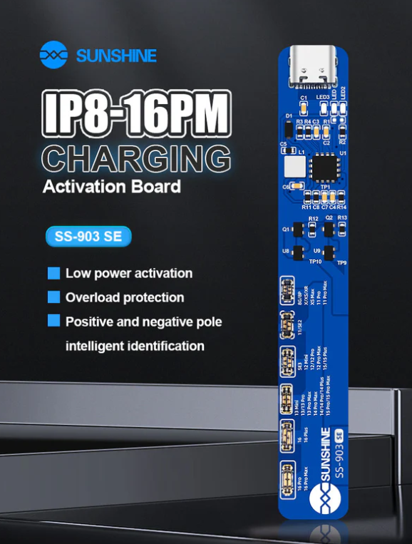 Sunshine SS-903 SE – Aktivační deska pro nabíjení baterií iPhonů od 8 do 16 Pro Max