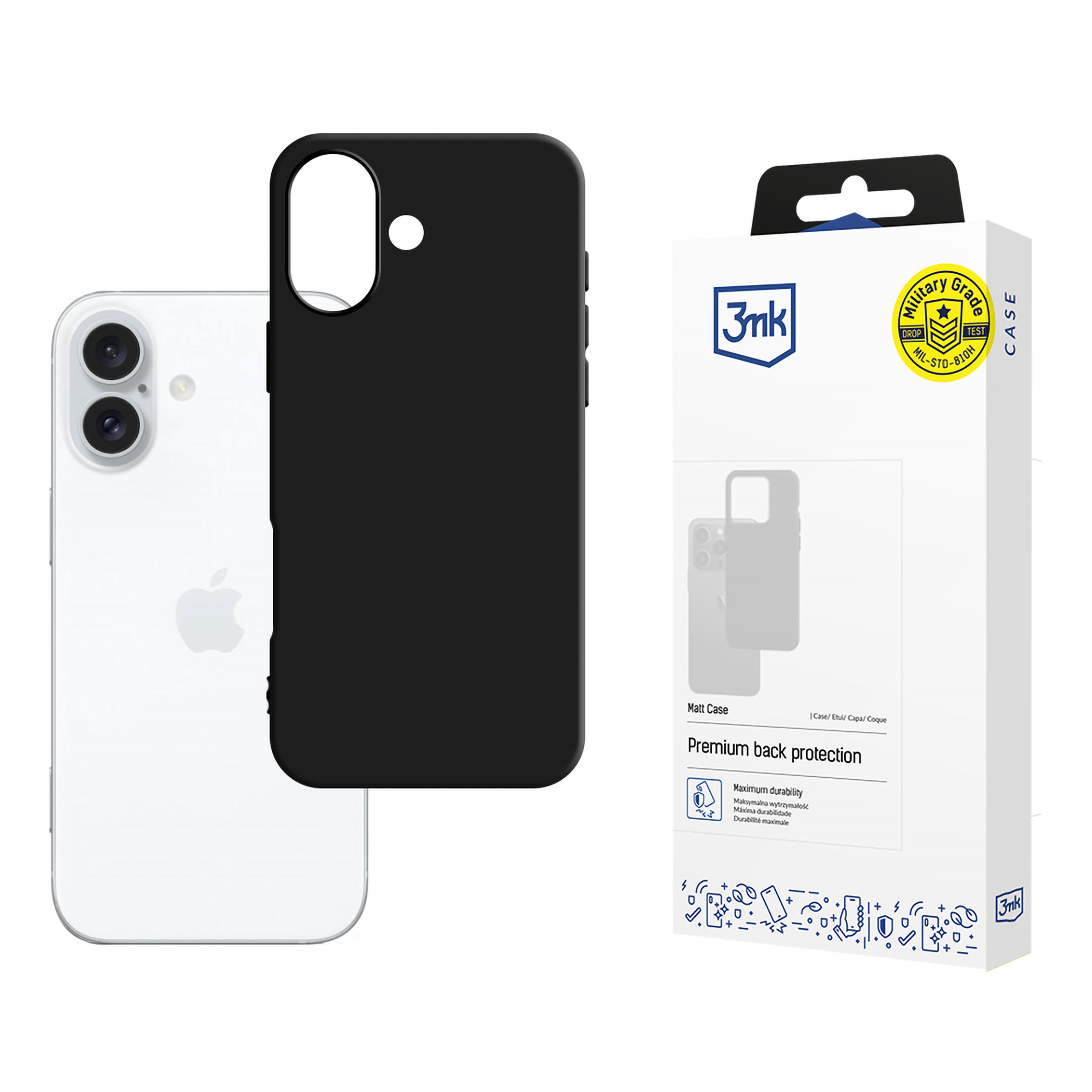 3MK Obal iPhone 16 Matt case černý