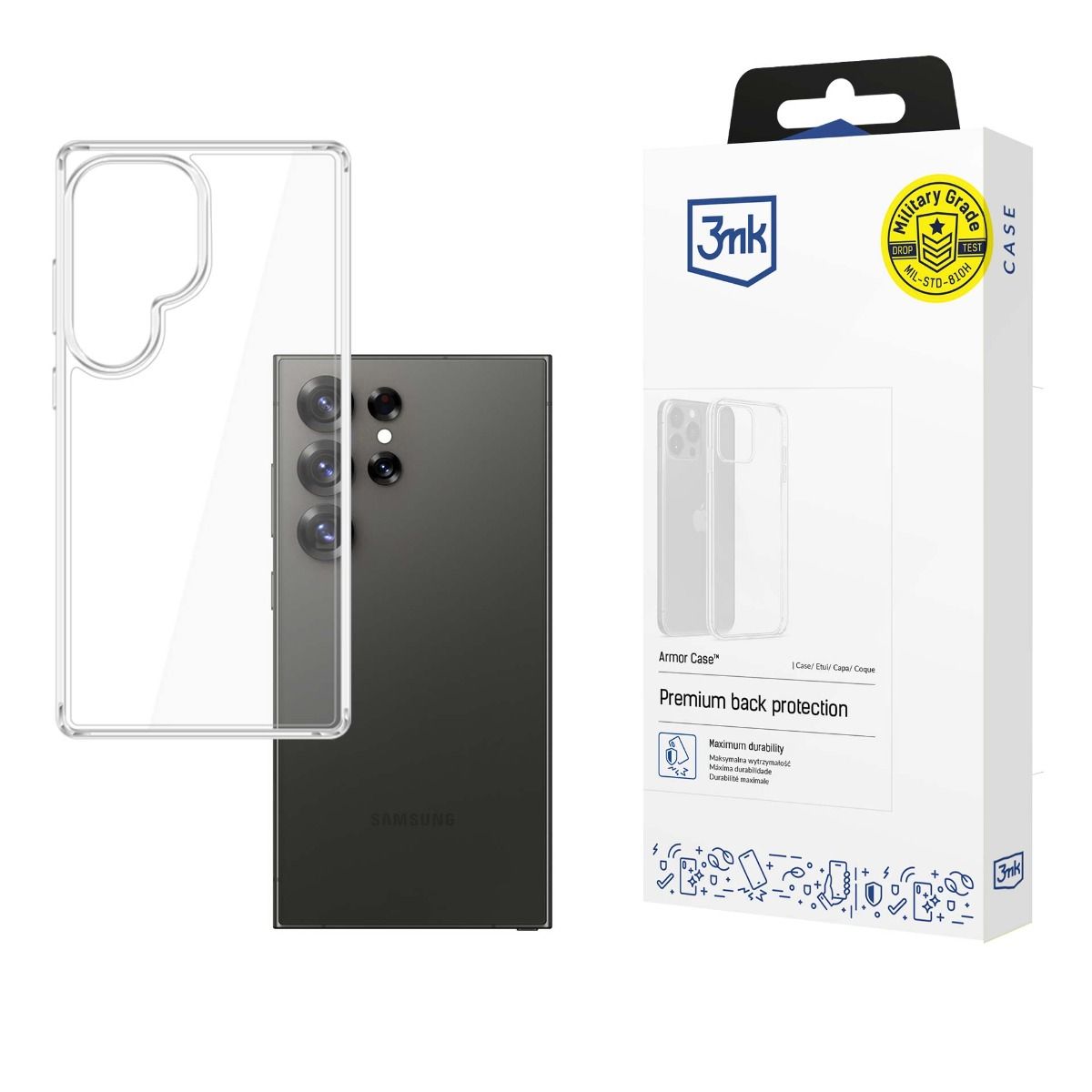3MK Obal Samsung Galaxy S25 Ultra All-Safe Armor Case transparentní