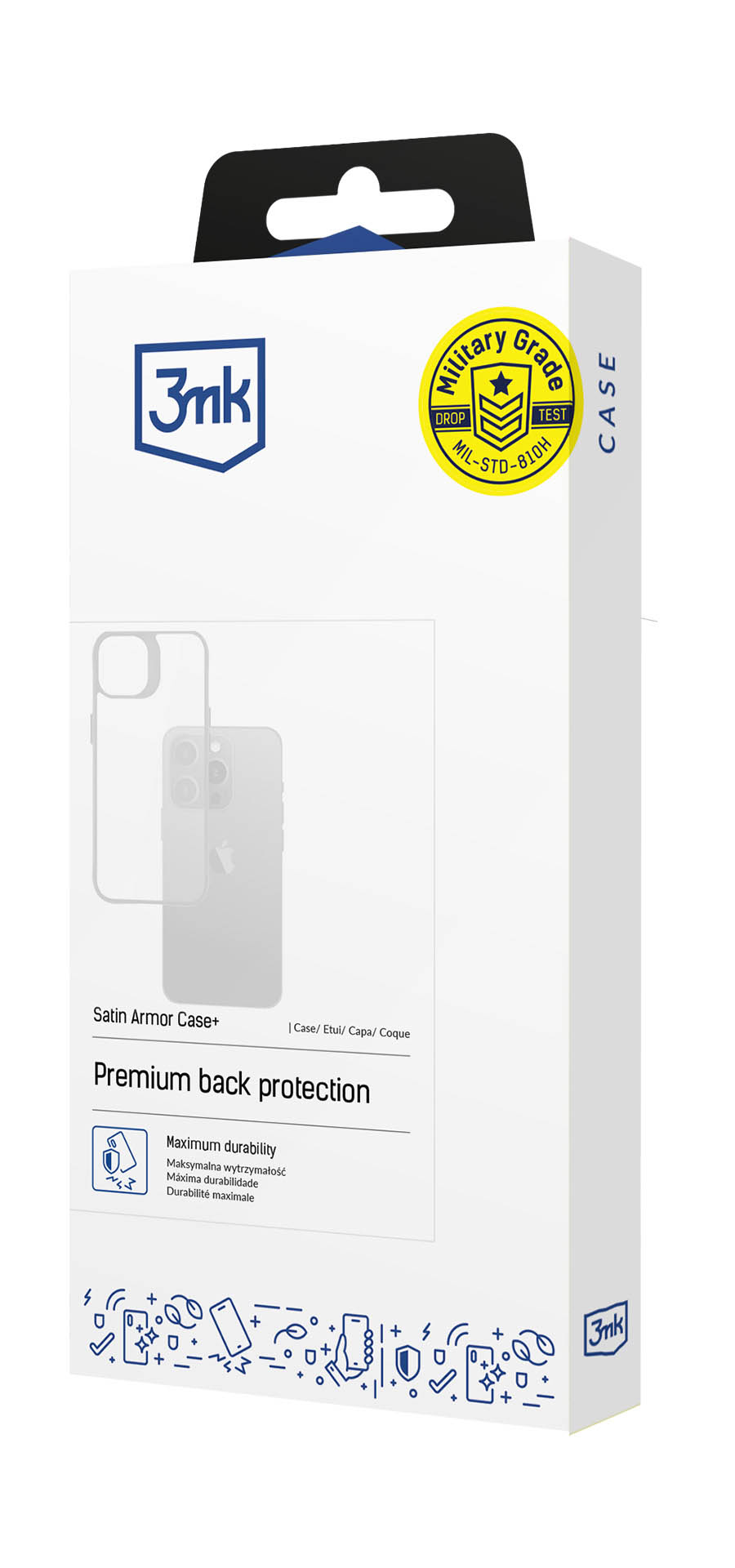 3mk obal Samsung Galaxy S25 Plus Satin Armor Case+ transparentní s černým rámečkem