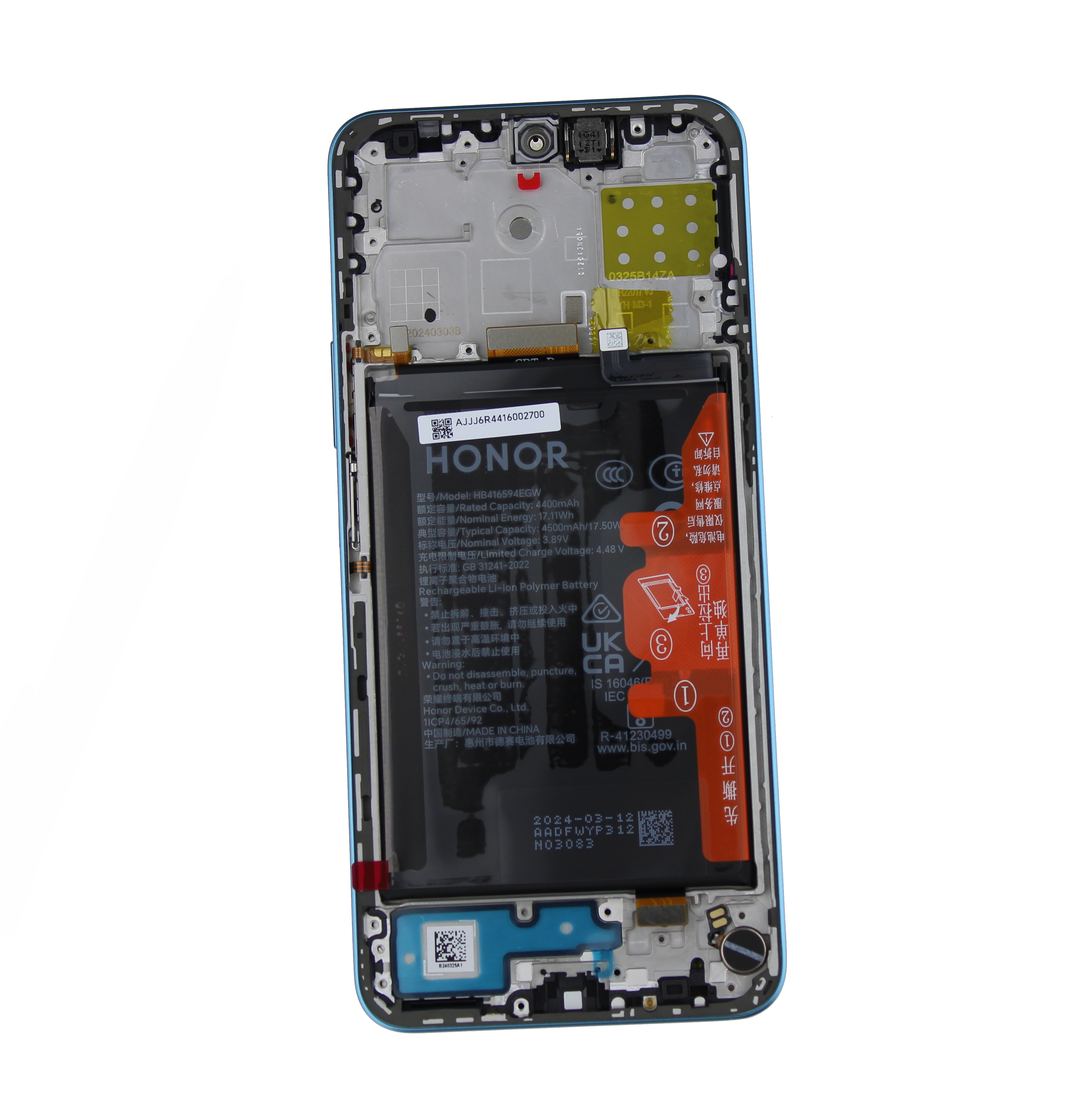 Originál LCD + Dotyková vrstva Huawei Honor 90 Lite - Honor X8a Cyan Lake modrá