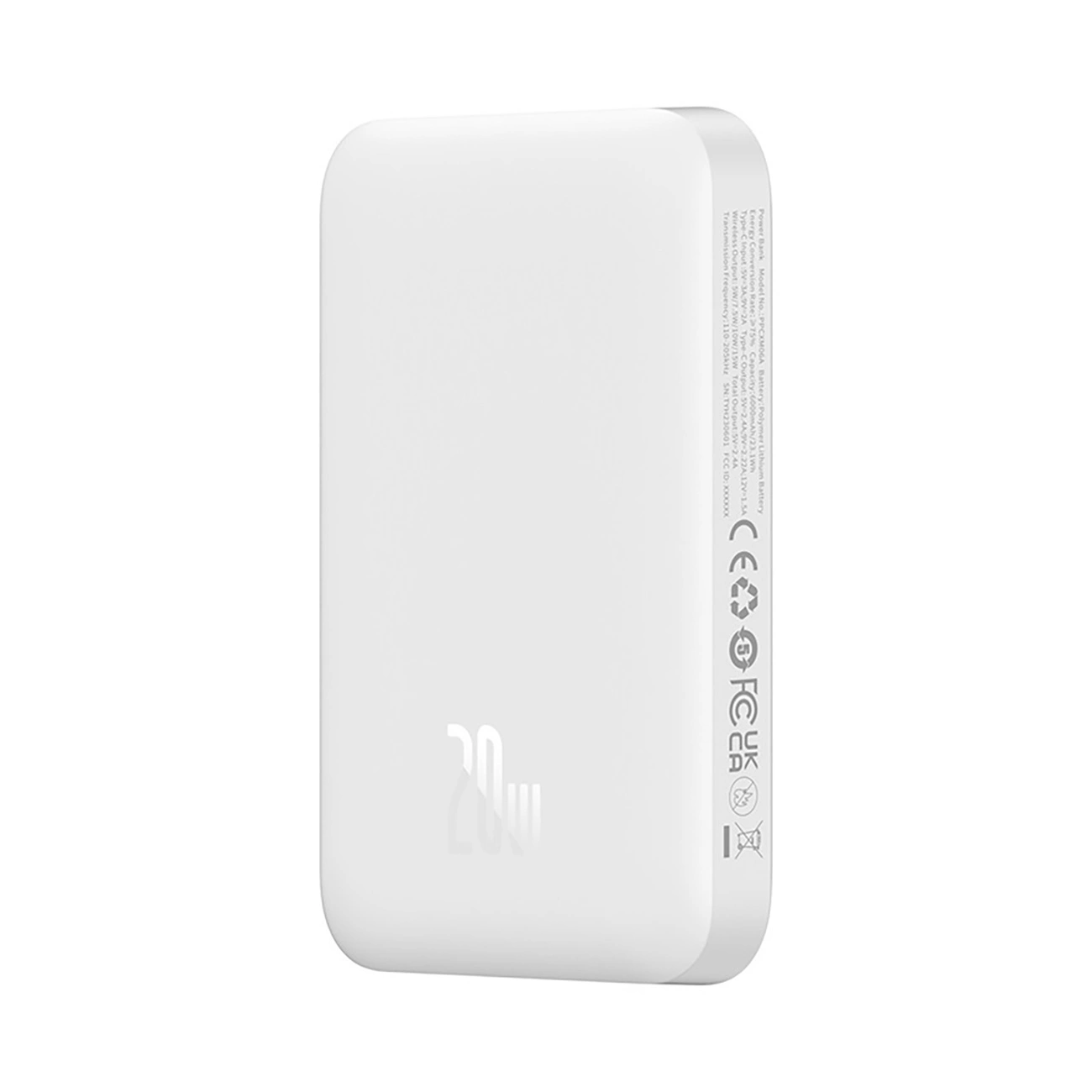 Baseus indukční powerbanka 6000mAh 20W Magnetic Mini Air MagSafe bílá s USB-C kabelem SPPCXM06A