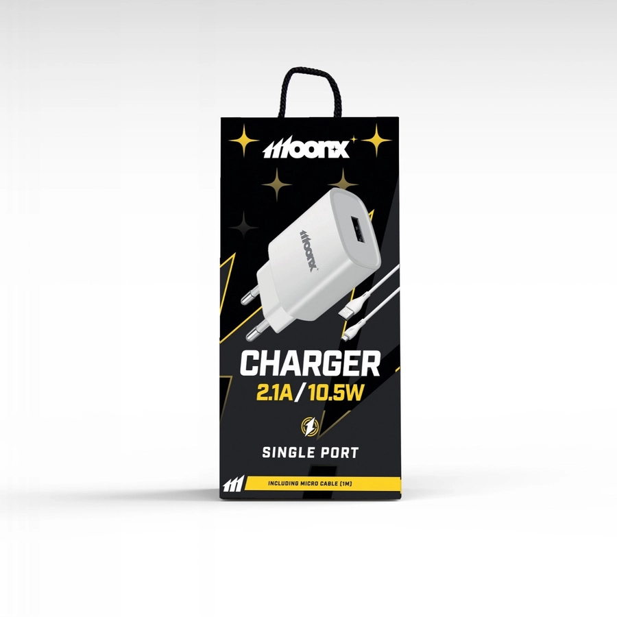 MOONX síťová nabíječka MC01 2.1A 10.5W 1xUSB + kabel Micro bílý