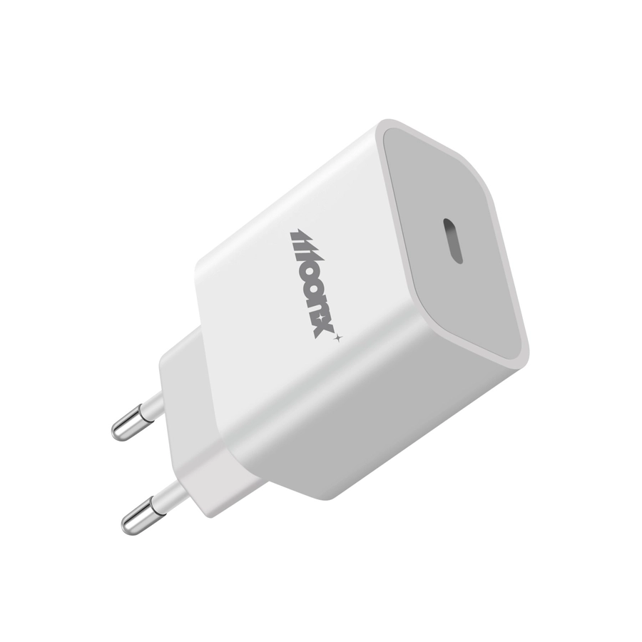 MOONX síťová nabíječka MC03 PD 20W 1xUSB-C + kabel USB-C – USB-C bílá