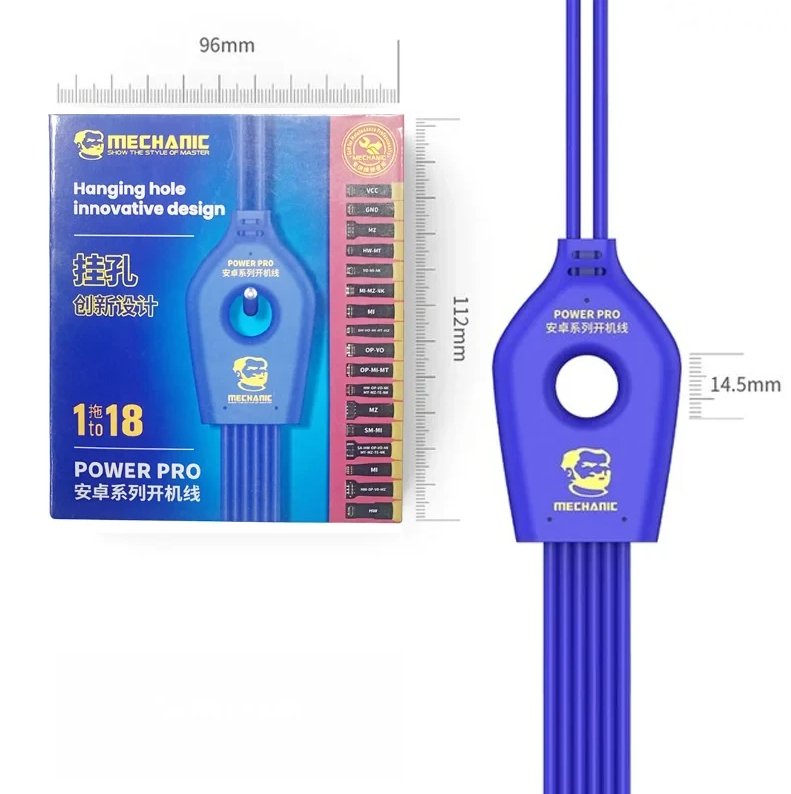 MECHANIC Power Pro 18v1 Testovací napájecí kabel pro telefony Android