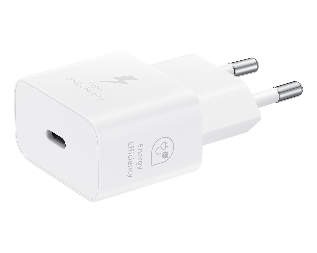 Originál síťová nabíječka Samsung EP-T2510EWE PD 25W + USB-C kabel 1m EP-DN980BWE bílá bulk