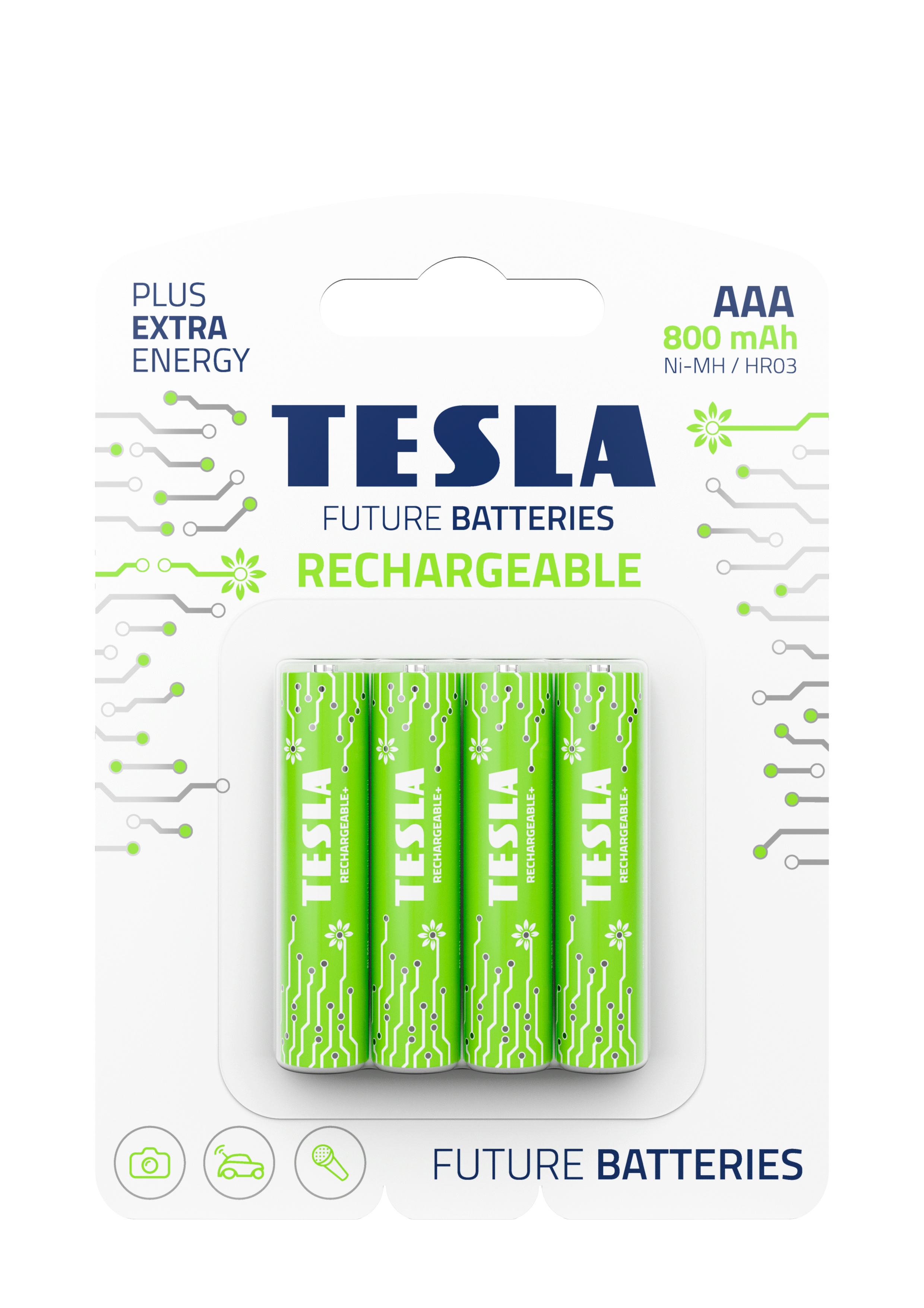 Rechargeable baterie Tesla AAA/niMH/1,2V/800mAh 4kusy - nabíjecí baterie