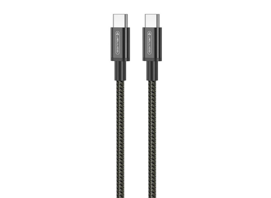 JELLICO B28 USB kabel USB-C / USB-C 60W PD černý - Kompaktní a odolný kabel pro rychlé nabíjení