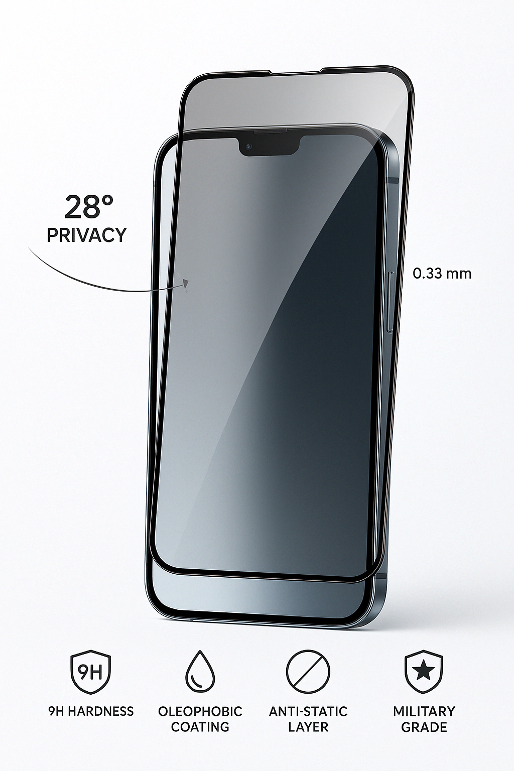 ESD Privacy Glass - Privacy Glass 28° 9H antistatické ochranné tvrzené sklo iPhone 13 Mini