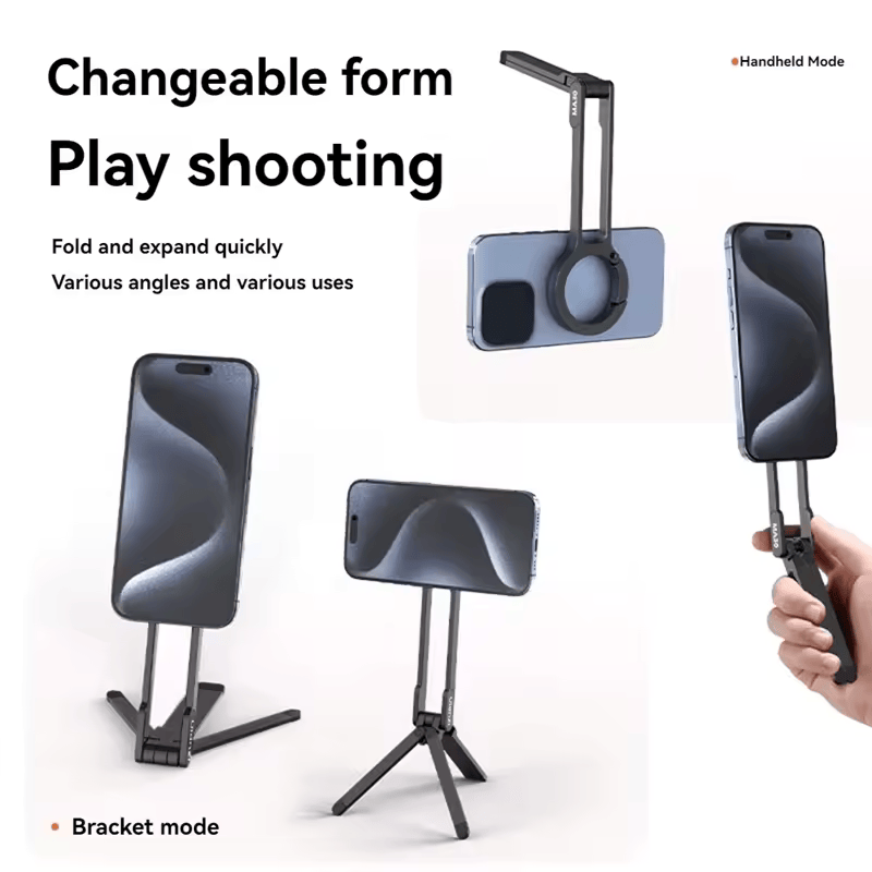 MagSafe 2v1 RT777 Skládací stativ a magnetický držák pro mobilní telefon s karabinou