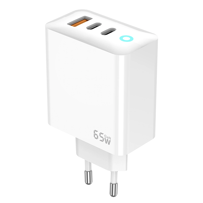 Jellico síťová nabíječka nabíječka EU20 GaN PD 65W 2xUSB-C + 1xUSB QC3.0 bílá