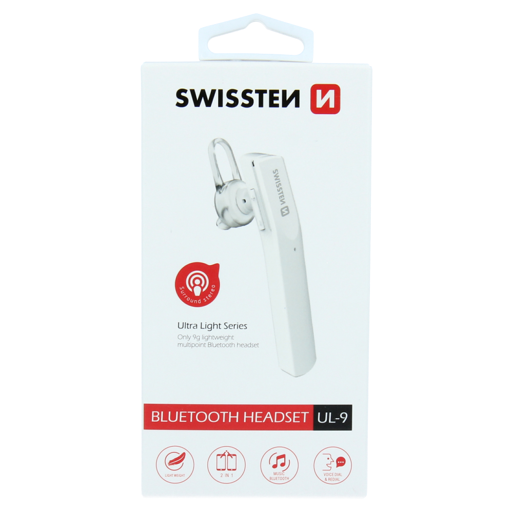 Swissten bluetooth headset UL-9 - Lehké a kvalitní bluetooth sluchátko handsfree