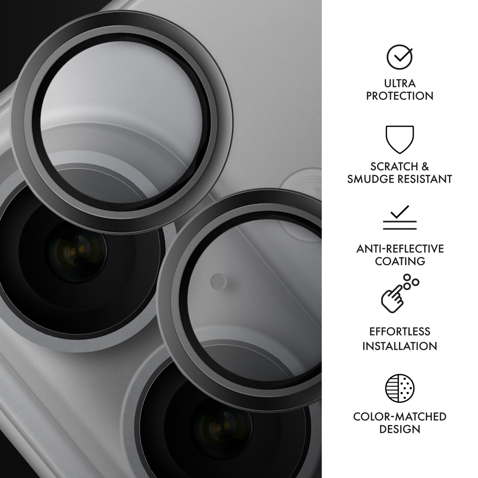 Hammer Glass – ochranné sklo na fotoaparát Lens Protector iPhone 16 - iPhone 16 Plus
