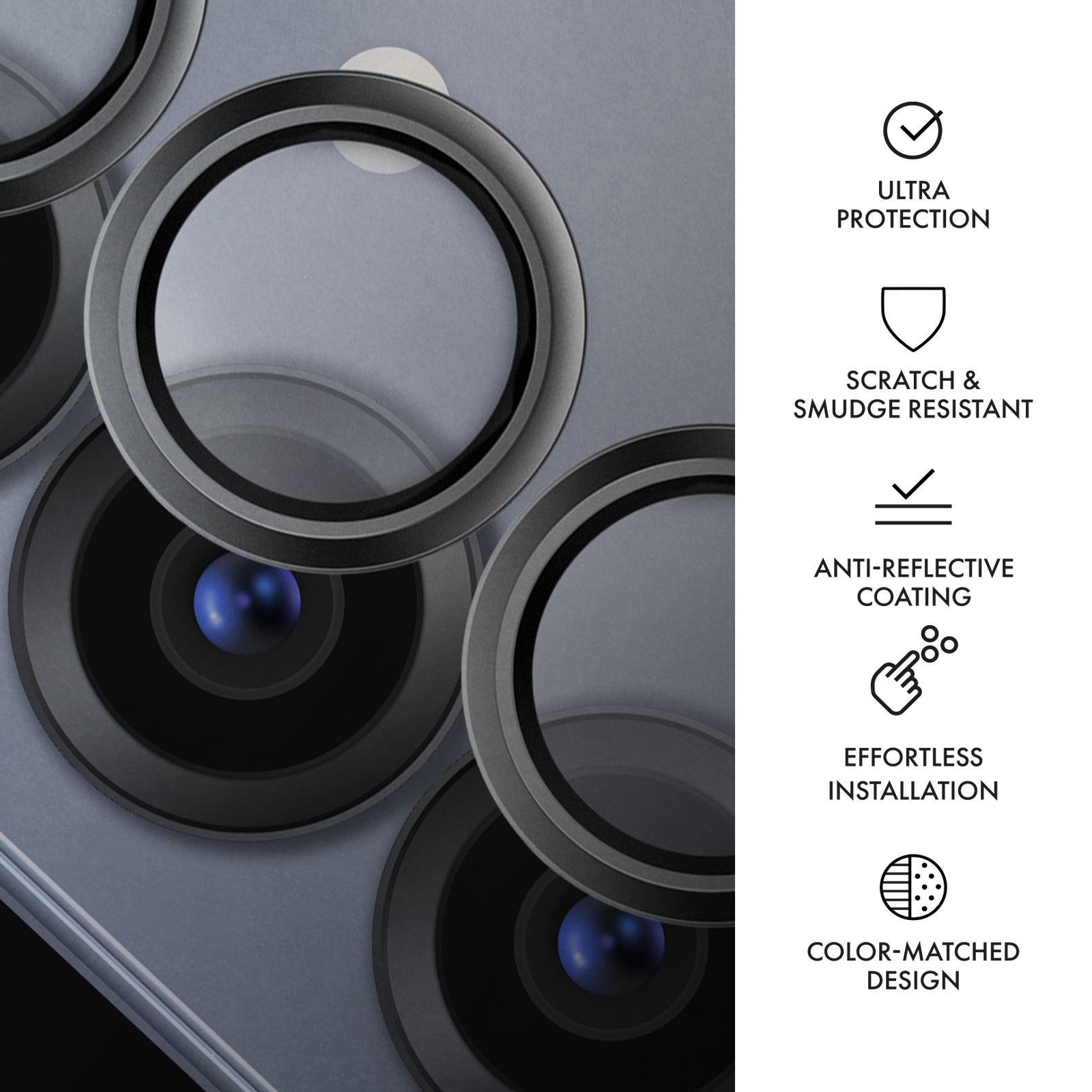 HAMMER GLASS Ochranné sklo fotoaparátu Samsung Galaxy S25 černé