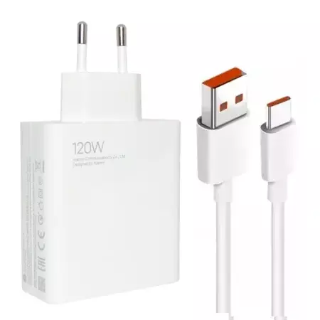 Originál síťová nabíječka Xiaomi MDY-14-EE 120W QC 3.0 + USB-C kabel MiCharge Turbo 6A bílá