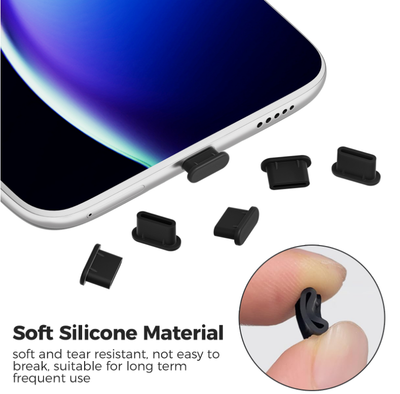 Silikonová záslepka konektoru nabíjení portu USB-C 10 kusů