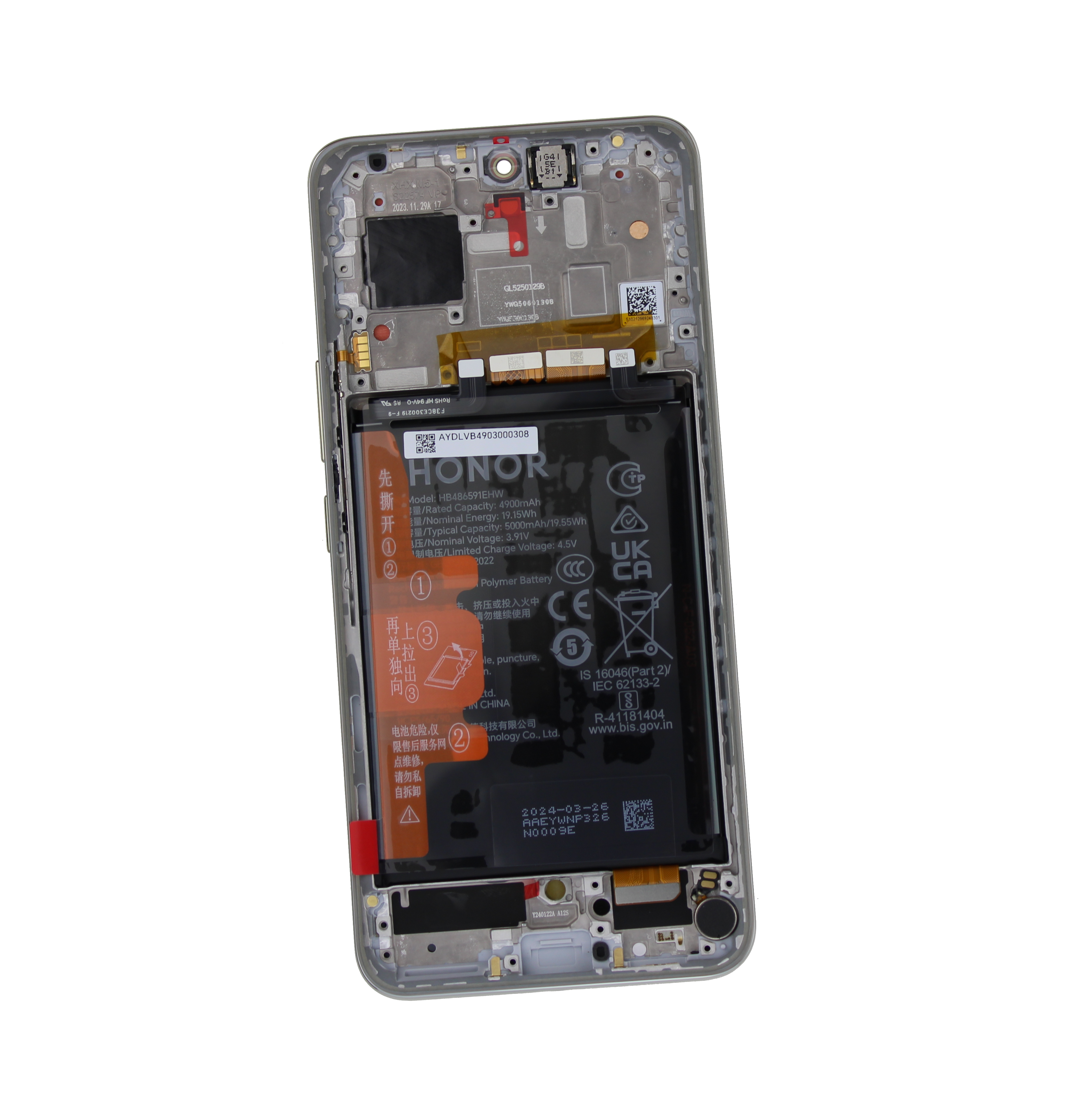 Originál LCD + Dotyková vrstva Honor 90 stříbrný