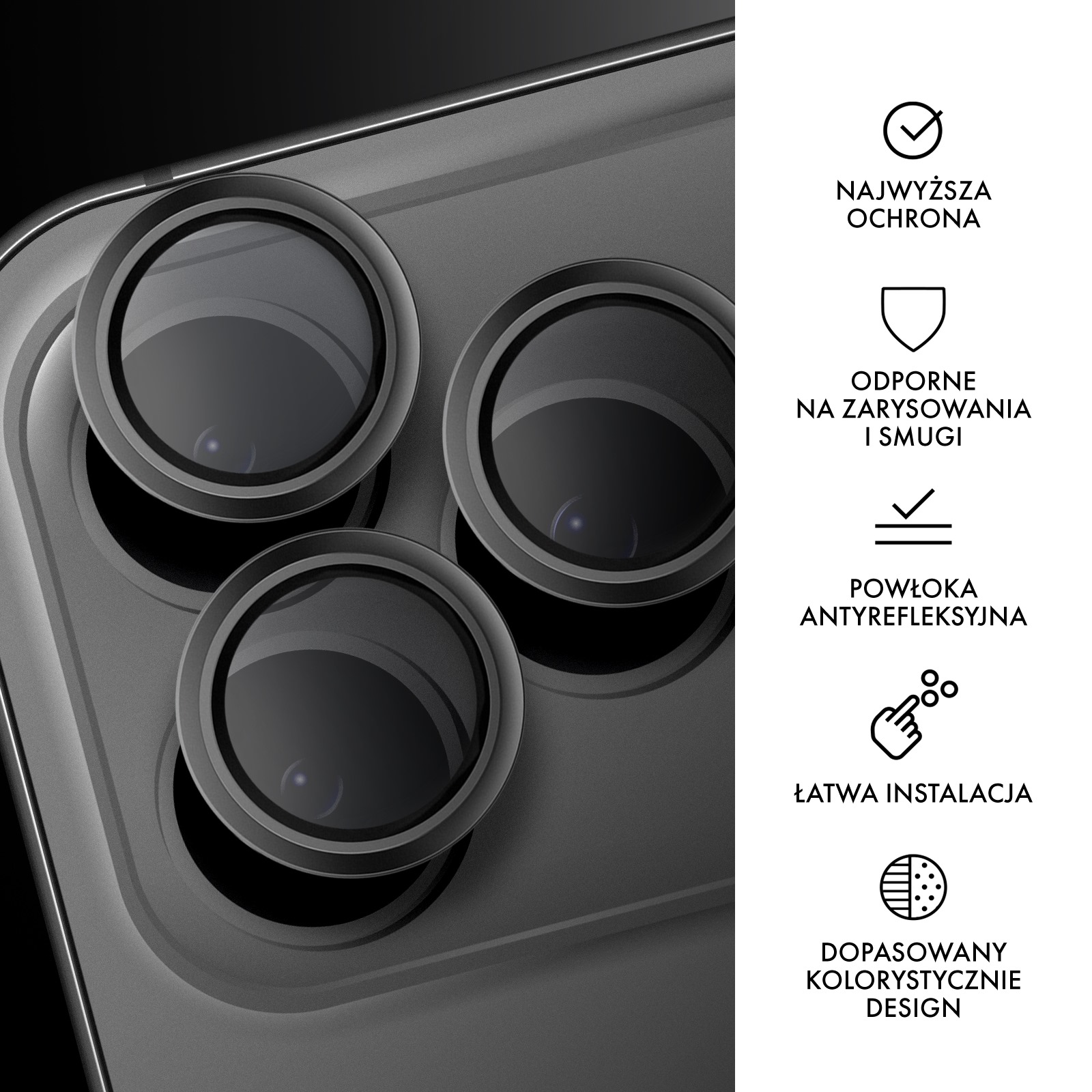 Hammer Glass ochranné sklo fotoaparátu iPhone 17 Pro - iPhone 17 Pro Max modré