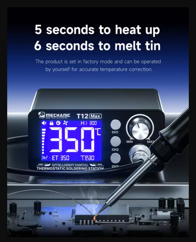 MECHANIC T12 Max inteligentní digitální termostatická pájecí stanice