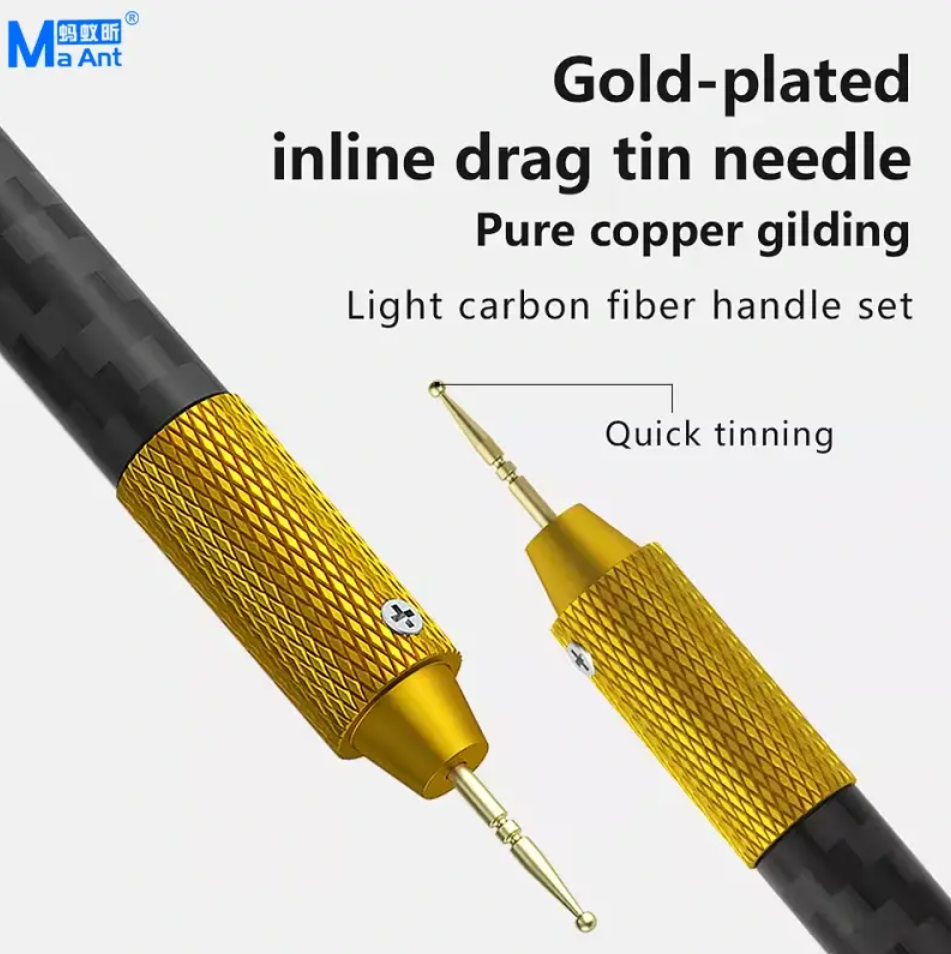 MaAnt M061 Pozlacená jehla pro přetahování cínu Drag Tin Needle Set