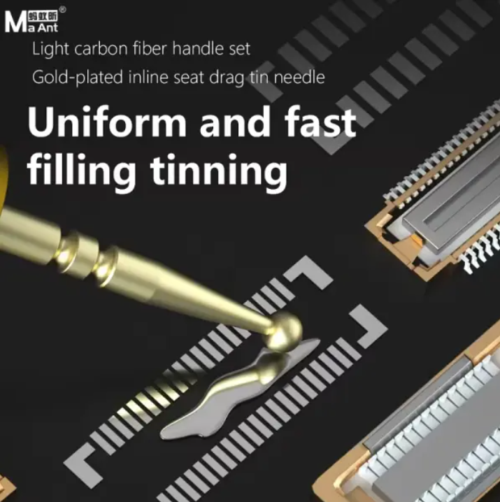 MaAnt M061 Pozlacená jehla pro přetahování cínu Drag Tin Needle Set