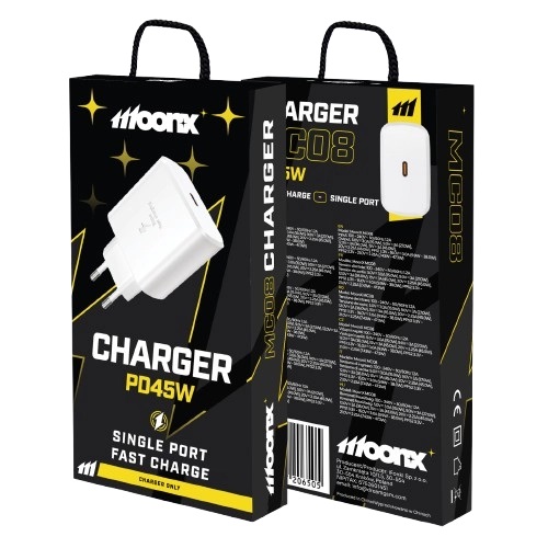 MOONX síťová nabíječka MC08 PD 45W 1×USB bílá