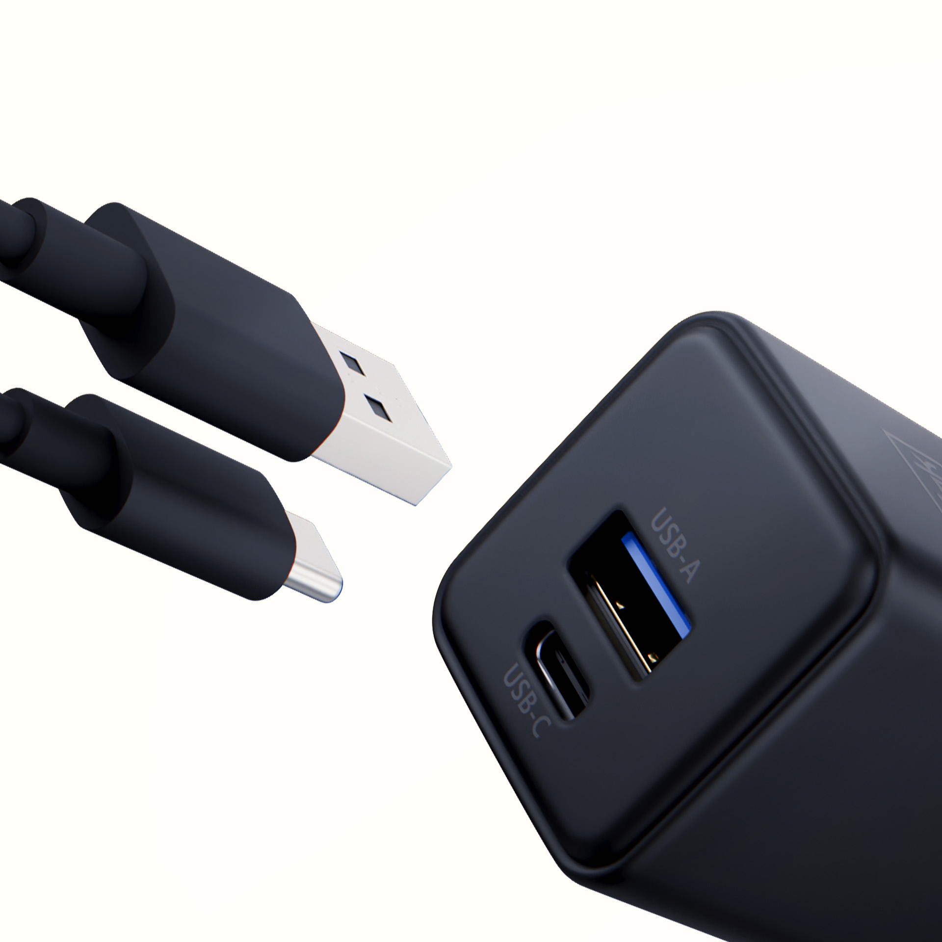 3MK síťová nabíječka Hyper GaN PD QC 4.0 PPS USB-C + USB-A černá
