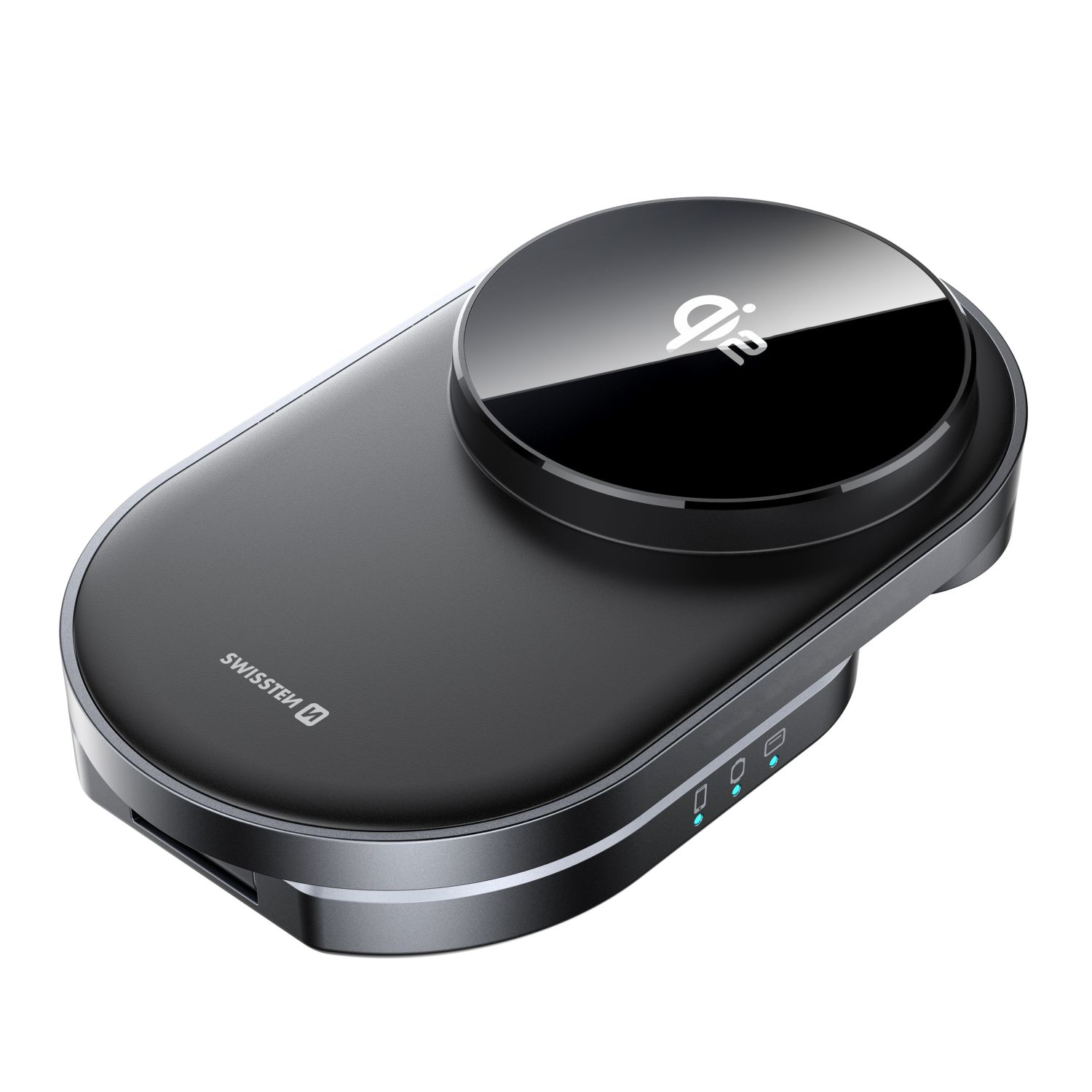 Swissten bezdrátová nabíječka 3 v1 Qi2 iPhone - Apple Watch - AirPods MagSafe černá