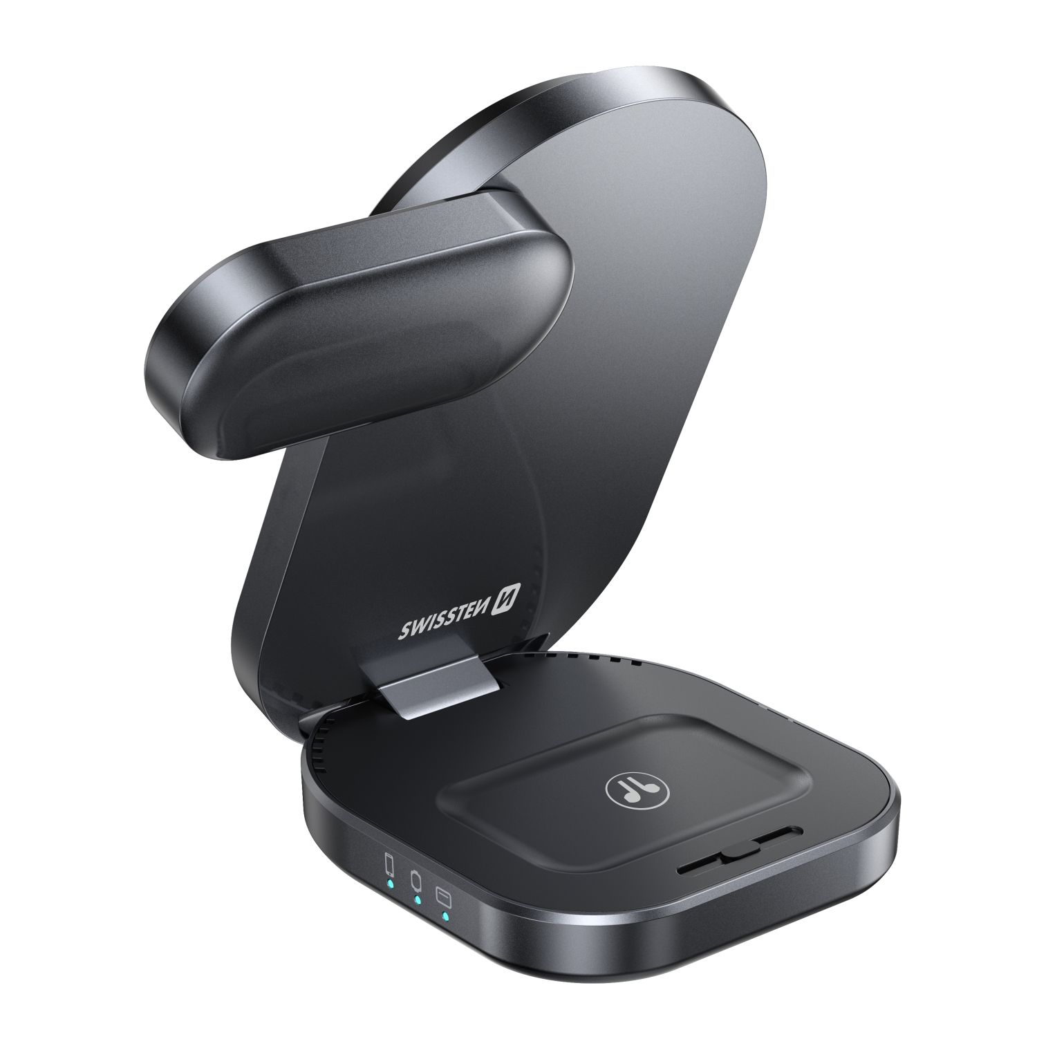 Swissten bezdrátová nabíječka 3 v1 Qi2 iPhone - Apple Watch - AirPods MagSafe černá