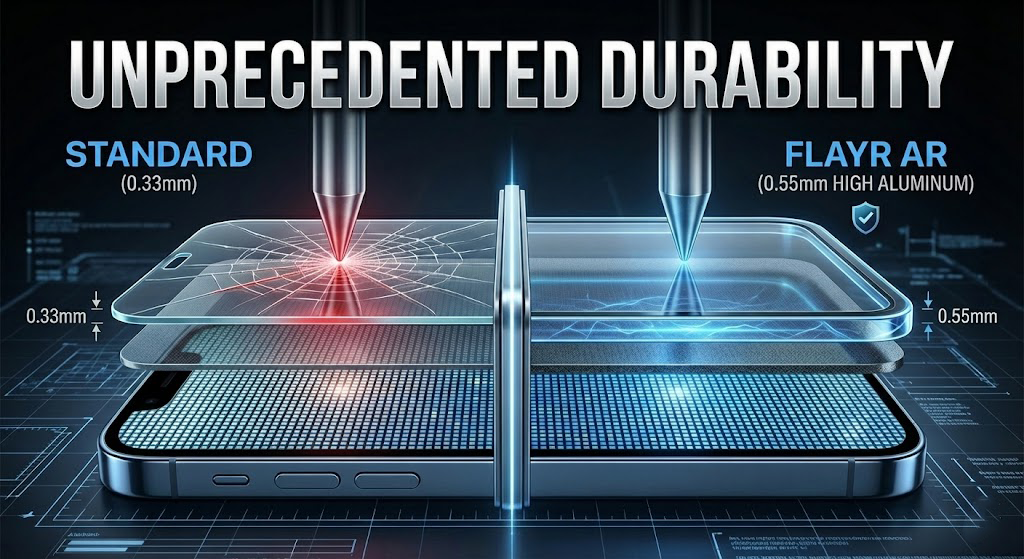 FlayrAR Antireflexní tvrzené sklo iPhone 17 Pro Full Glue 0,55 mm sada 10 ks