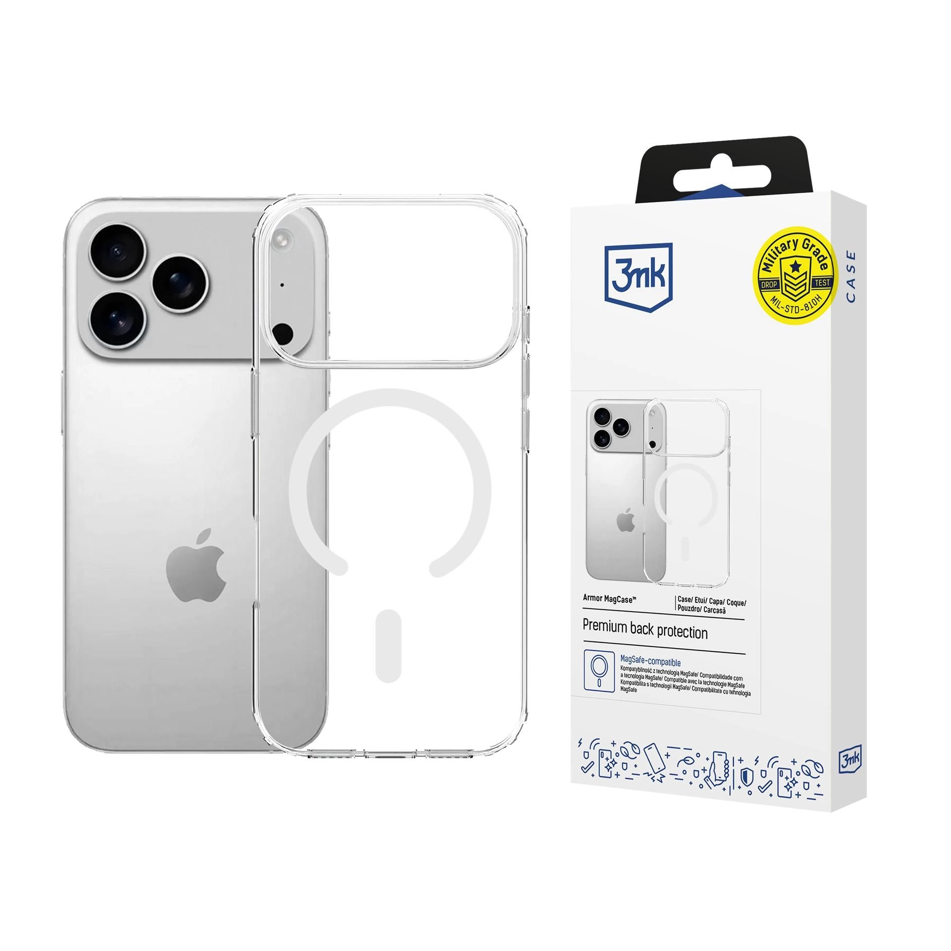 Obal iPhone 17 Pro Max MagSafe 3mk Armor transparentní
