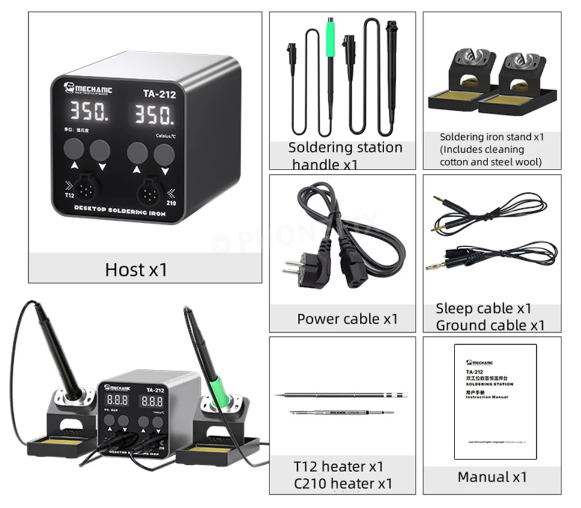 Mechanic TA-212 dvoukanálová pájecí stanice pro mikropájení