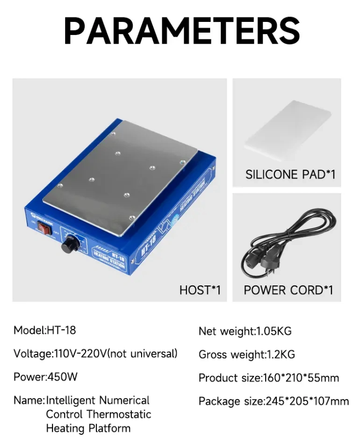 MECHANIC HT-18 inteligentní topná deska pro separaci LCD displejů