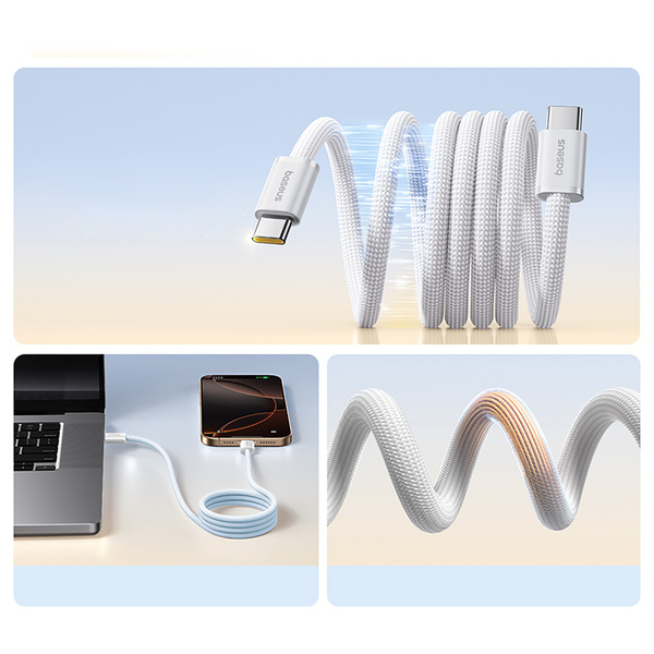 Baseus Dynamic 4 Pro magnetický kabel USB-C – USB-C 100W 1 m bílý