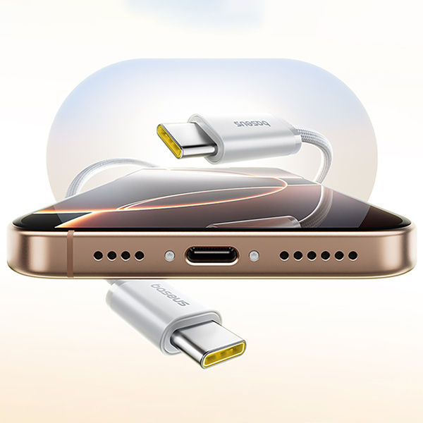 Baseus Dynamic 4 Pro magnetický kabel USB-C – USB-C 100W 1 m bílý