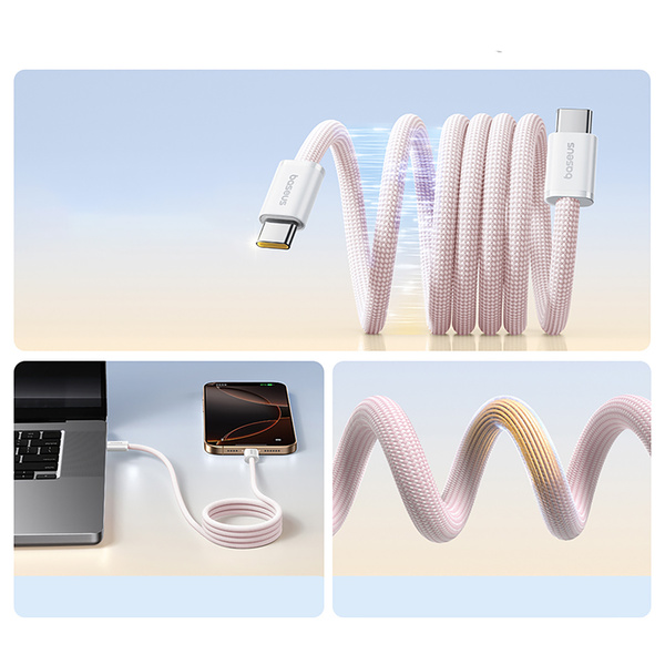 Baseus Dynamic 4 Pro magnetický kabel USB-C - USB-C 100W 1 m růžový