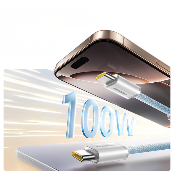 Baseus Dynamic 4 Pro magnetický kabel USB-C - USB-C 100W 1 m modrý