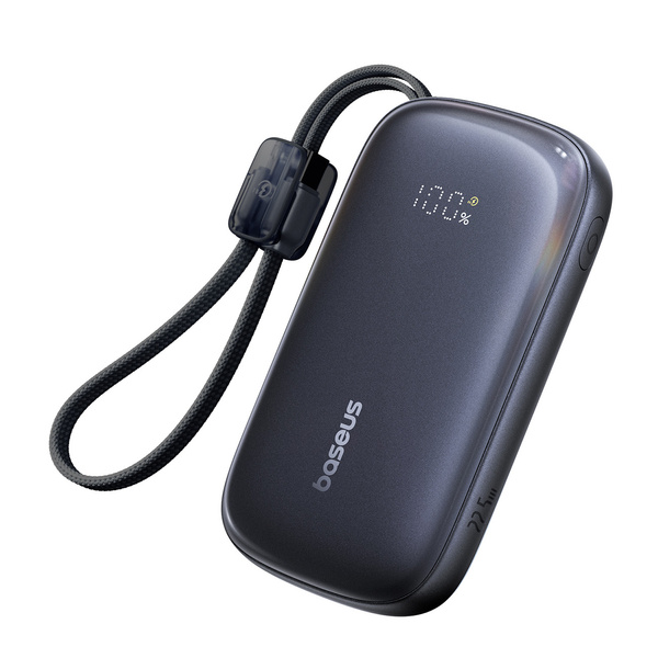 Baseus EnerFill FC21 powerbanka 10 000 mAh 22,5 W s LCD a odpojitelným kabelem černá