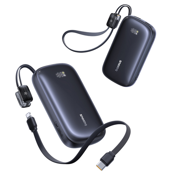 Baseus EnerFill FC21 powerbanka 20 000 mAh 45 W s LCD a odpojitelným kabelem černá