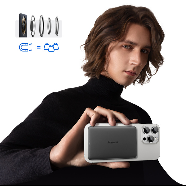 Baseus PicoGo AM41 Ultra-Slim powerbanka 5000 mAh 20W MagSafe černá