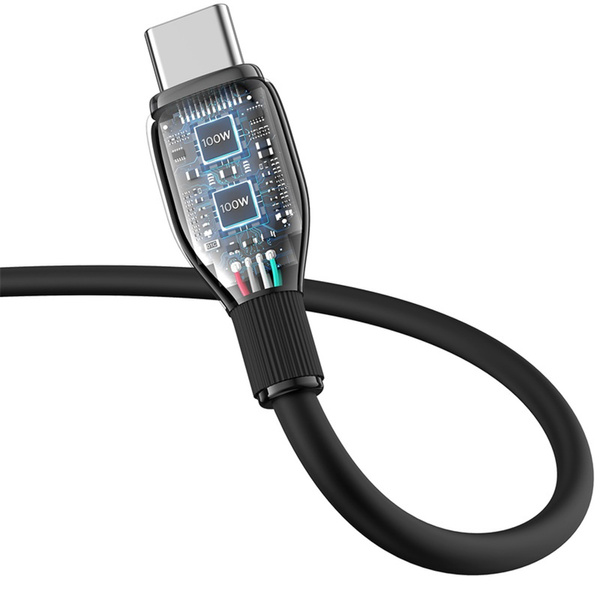 Baseus Pudding Series kabel USB-C / USB-C 100W 1,2 m černý