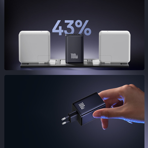 Baseus EnerFill FE11 síťová nabíječka 2x USB-C + USB-A 100W černá