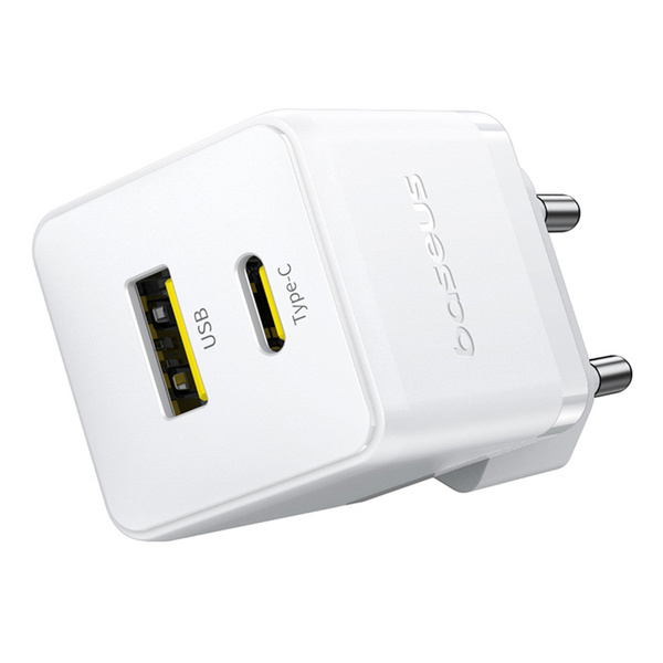Baseus Palm 30W síťová nabíječka USB-C + USB-A bílá