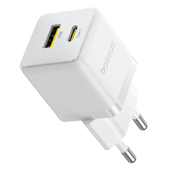 Baseus Palm 30W síťová nabíječka USB-C + USB-A bílá