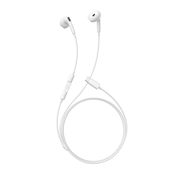 Baseus Encok CZ19 kabelová sluchátka do uší s mikrofonem USB-C bílá